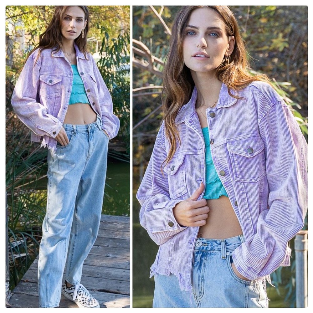 *Re-Stocked* POL Basic Vintage BLUE Corduroy Jacket - Picture 10 of 16